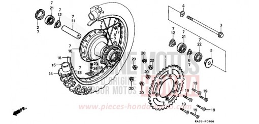 REAR WHEEL (1) CR125RG de 1986